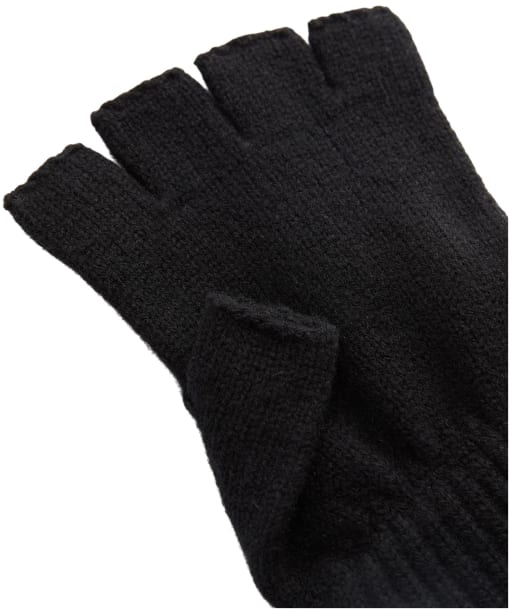 Men's Barbour Heath Fingerless Wool Gloves - Black