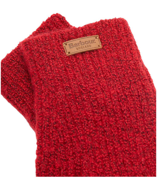 Women's Barbour Pendle Knit Mitts - Crimson Red