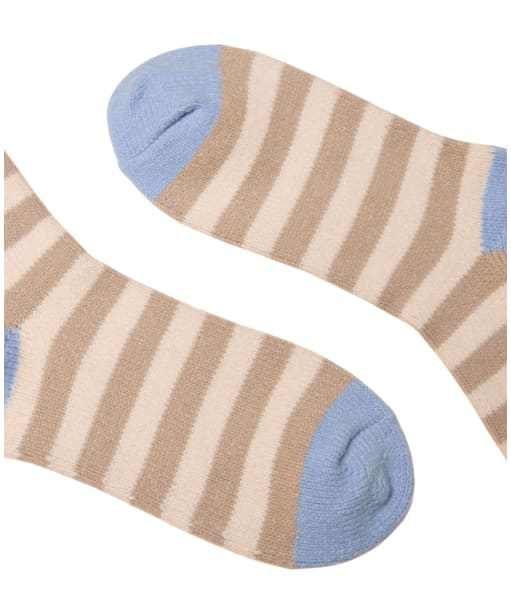 Women's Joules Cosy Stripe Socks - Oat Stripe
