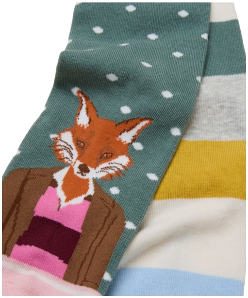 Women's Joules Everyday Sock - 2 Pack - Green Jonty