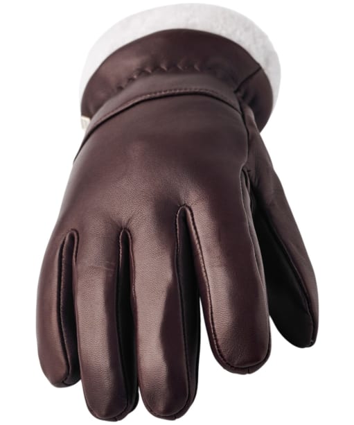 Women's Hestra Edda Leather Gloves - Espresso