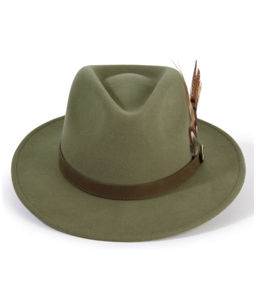 Women's Hicks & Brown The Suffolk Fedora - Bronze Side Feather - Moss