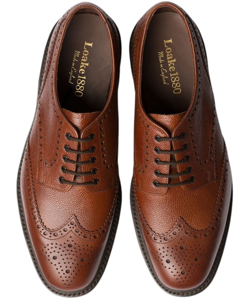 Men's Loake Badminton Brogue Derby Shoe - Dark Brown