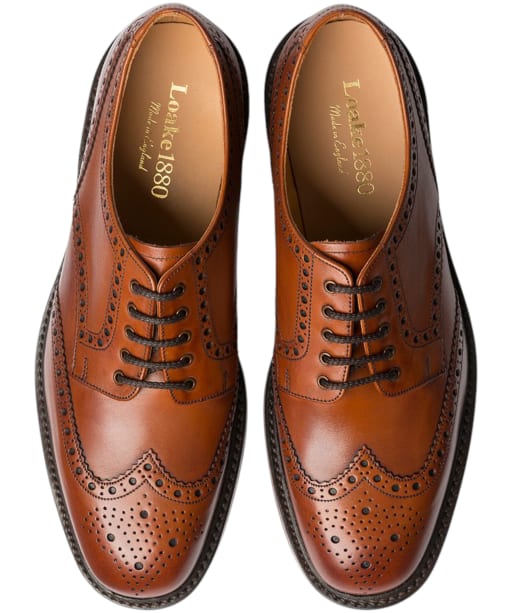  Men's Loake Chester Brogue Derby Shoe - Mahogany