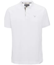 Men's Barbour Tartan Pique Polo Shirt - White