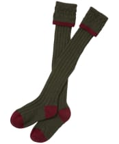 Barbour Contrast Gun Stockings- Olive | Cranberry