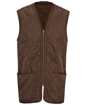 Men's Barbour Polarquilt Waistcoat / Zip-In Liner - Dark Brown