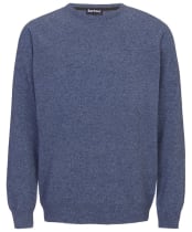Mens Barbour Essential Lambswool Crew Neck Sweater - Light Denim