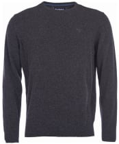 Mens Barbour Essential Lambswool Crew Neck Sweater - Charcoal