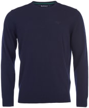 Mens Barbour Essential Lambswool Crew Neck Sweater - Navy