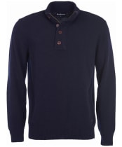 Barbour Patch Half Zip Lambswool Sweater - Navy