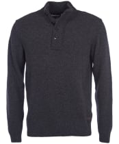 Barbour Patch Half Zip Lambswool Sweater - Charcoal