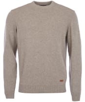 Men's Barbour Patch Crew Neck Lambswool Sweater - Stone