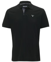Mens Barbour Tartan Pique Polo Shirt - Black
