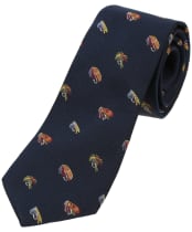 Men's Soprano Country Fishing Flies Tie - Navy
