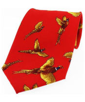 Men's Soprano Large Flying Pheasant Tie - Red