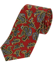 Soprano Paisley Silk Tie - Red
