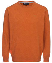 Men's Barbour Essential Lambswool Crew Neck Sweater - New Amber