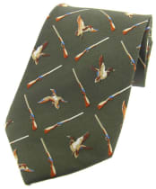 Men's Soprano Country Green Flying Ducks Tie - Country Green