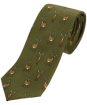 Men's Soprano Standing Stag Tie - Country Green