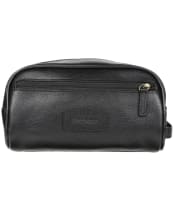 Barbour Leather Washbag - Black