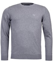 Men's Barbour Pima Cotton Crew Neck Sweater  - Grey Marl