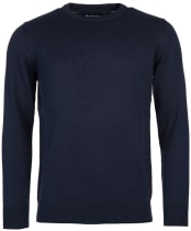 Men's Barbour Pima Cotton Crew Neck Sweater  - Navy