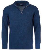 Mens Barbour Essential Lambswool Half Zip Sweater - Navy Mix
