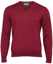 Men’s Alan Paine Millbrook V-Neck Sweater - Bordeaux