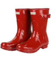 Women's Hunter Original Short Gloss Wellington Boots - Military Red