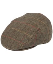 Men's Alan Paine Combrook Tweed Flat Cap - Peat