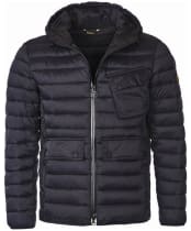 Men's Barbour Ouston Hooded Quilted Jacket - Black