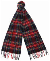 Barbour New Check Tartan Scarf - Black Stewart