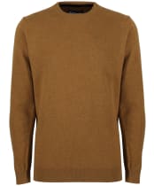 Men's Barbour Essential Lambswool Crew Neck Sweater - Antique Gold