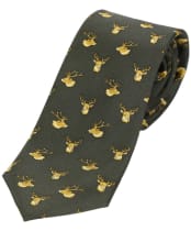 Men’s Soprano Stags Heads Tie - Country Green