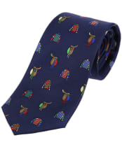 Men’s Soprano Racing Colours and Saddles Tie - Navy