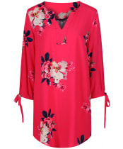 Women’s Joules Odelle Woven Tunic Top - Raspberry Bircham Bloom