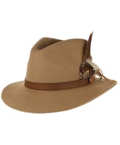 Women’s Hicks & Brown The Suffolk Fedora - Gamebird Feather - Camel