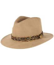 Women’s Hicks & Brown The Suffolk Fedora - Pheasant Feather Wrap - Camel