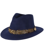 Women’s Hicks & Brown The Suffolk Fedora - Pheasant Feather Wrap - Navy