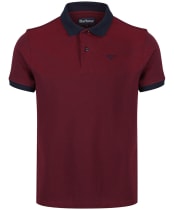 Men's Barbour Sports Polo Mix Shirt - Dark Red