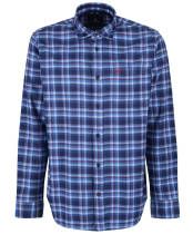 Men’s Crew Clothing Flannel Classic Check Shirt - Lapis Blue