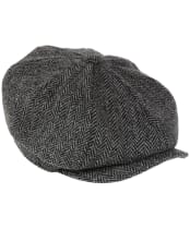 Heather Scott Harris Tweed Newsboy Cap - Black / Grey