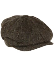 Heather Scott Harris Tweed Newsboy Cap - Green / Brown HB