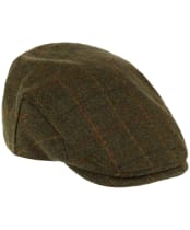 Heather Kinloch Waterproof British Tweed Flat Cap - Brown / Orange Check