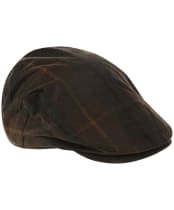 Heather Charles Tartan Wax Flat Cap - Hunter