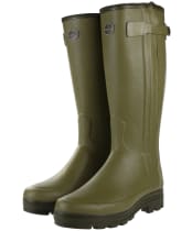 Men's Le Chameau Chasseur Neoprene Lined Wellington Boots - 41cm calf - Green