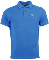 Men's Barbour Tartan Pique Polo Shirt - Delft Blue