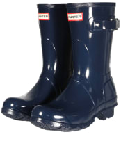 Women's Hunter Original Short Gloss Wellington Boots - Navy