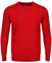 Men's Barbour Essential Lambswool Crew Neck Sweater - Chilli Red